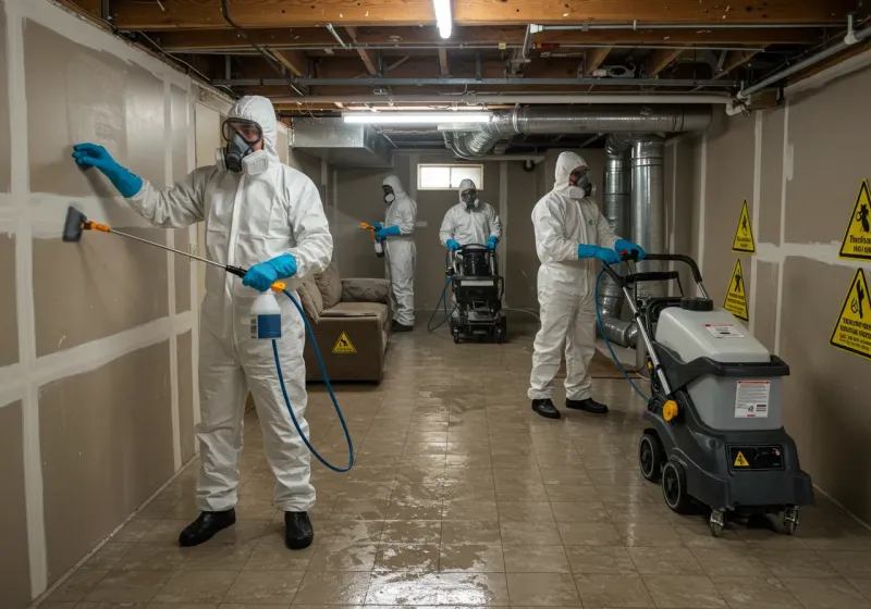 Basement Moisture Removal and Structural Drying process in Ripley, WV